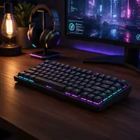 klaviaturos laidas - Dark Project ALU81A Terra Nostra Juodas (Black) su laidu, G3MS Moonstone Switch - 4 nuotrauka