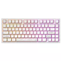 balta klaviatura - Dark Project ALU81A Terra Nostra White (Baltas), G3MS Moonstone Switch, RU - 2 nuotrauka