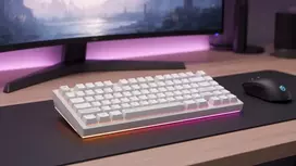 balta klaviatura - Dark Project ALU81A Terra Nostra White (Baltas), G3MS Moonstone Switch, RU - 4 nuotrauka