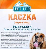 strip juosteles - Skanėstas šunims Petitto Soft Duck Strips, antiena, 0.5 kg - 3 nuotrauka