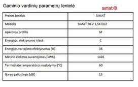 elektrinis vandens sildytuvas - Simat NTS 50/10 - 3 nuotrauka