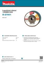 slifavimo diskas 125 mm - Žiedlapinis šlifavimo diskelis MAKITA, 125 mm, K80 - 2 nuotrauka