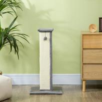 pilka komoda - PawHut draskyklė katėms su kamuoliuku, 81 cm, pilka/kremine (Grey/Cream) - 3 nuotrauka