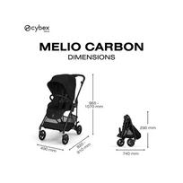 cybex vezimelis sportiniai - Sportinis vežimėlis Cybex Melio Carbon, Magic Black - 3 nuotrauka