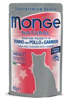 tunas maistas katems - Monge Tuna With Chicken & Shrimps Adult 80g - 2 nuotrauka