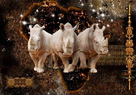 Fototapetas Artgeist Golden Rhino, 70 cm x 100 cm
