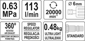 pneumatinis slifuoklis - Yato YT-09676 - 2 nuotrauka