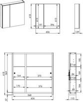 vonios spintele su veidrodziu 60 - Pakabinama vonios spintelė su veidrodžiu Elita Basic 904653, pilka (Grey) - 3 nuotrauka