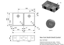 plautuves reginox new york - Montuojama po stalviršiu metalinė plautuvė Reginox New York 34X40+34X40 (L) - 3 nuotrauka