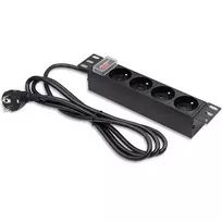 ilgintuvas rite - Qoltec 54602 PDU maitinimo blokas RACK 10'' 1U 16A 4xFRENCH 1.8m - 3 nuotrauka