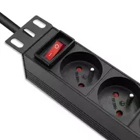 ilgintuvas rite - Qoltec 54602 PDU maitinimo blokas RACK 10'' 1U 16A 4xFRENCH 1.8m - 4 nuotrauka