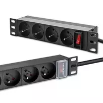 ilgintuvas rite - Qoltec 54602 PDU maitinimo blokas RACK 10'' 1U 16A 4xFRENCH 1.8m - 5 nuotrauka