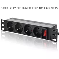ilgintuvas rite - Qoltec 54602 PDU maitinimo blokas RACK 10'' 1U 16A 4xFRENCH 1.8m - 7 nuotrauka