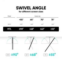 40 inch televizorius - TV SET ACC WALL MOUNT/40-75"/WHITE M7L-W ONKRON - 6 nuotrauka