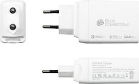 laidai kabeliai jungtys - Good Connections Geros jungtys GC USB greitasis įkroviklis 65W su GaN technologija, 2xUSB-C+1xUSB-A, PD 3.0, QC 3.0 - 5 nuotrauka