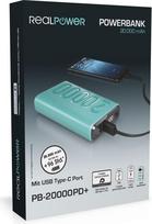 power bank 20000mah - RealPower PB-20000PD+ Nutopia 20000mAh Blue - 3 nuotrauka