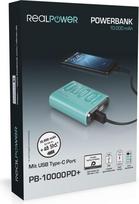 power bank 10000 mah - Realpower B-10000PD+ Nutopia 10000 mAh, mėlynas - 3 nuotrauka