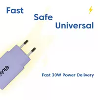 charger pakrovejas - MOBILE CHARGER WALL USB-C/2PK 30W PURPLE CAC-3025 CLUB3D - 7 nuotrauka