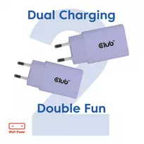 charger pakrovejas - MOBILE CHARGER WALL USB-C/2PK 30W PURPLE CAC-3025 CLUB3D - 8 nuotrauka