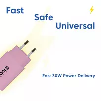 usb pakrovejas 2 - MOBILE CHARGER WALL USB-C/2PACK 30W PINK CAC-3021 CLUB3D - 7 nuotrauka