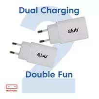 usb pakrovejas 2 - MOBILE CHARGER WALL USB-C/2PACK 30W WH CAC-3020 CLUB3D - 8 nuotrauka