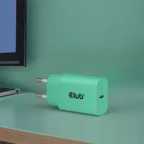 usb pakrovejas 2 - MOBILE CHARGER WALL USB-C/2PK 30W GREEN CAC-3024 CLUB3D - 3 nuotrauka