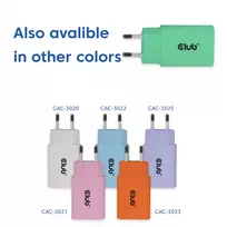 usb pakrovejas 2 - MOBILE CHARGER WALL USB-C/2PK 30W GREEN CAC-3024 CLUB3D - 4 nuotrauka
