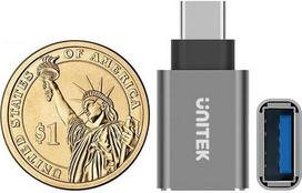 type c to usb - Unitek Adapter USB to USB Steel - 5 nuotrauka