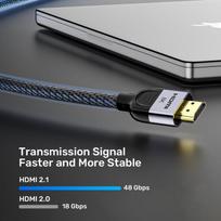 hdmi 2.1 unitek - UNITEK HDMI 2.1 8K LUX OPLOT kabelis 1M (Juodas) - 6 nuotrauka