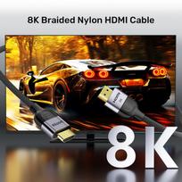 hdmi 2.1 unitek - UNITEK HDMI 2.1 8K LUX OPLOT kabelis 1M (Juodas) - 7 nuotrauka