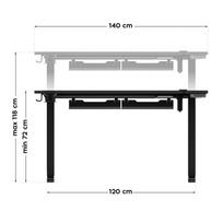 rgb stalas - Huzaro Hero 8.7 RGB Electric Gaming Desk Juodas (Black) - 15 nuotrauka