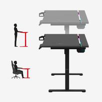 rgb stalas - Huzaro Hero 8.7 RGB Electric Gaming Desk Juodas (Black) - 19 nuotrauka