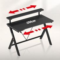 stalai ir staliukai - Kompiuterinių žaidimų stalas Huzaro Hero 1.9, 120 cm x 56 cm, 75 cm, juoda sp. - 5 nuotrauka