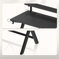stalai ir staliukai - Kompiuterinių žaidimų stalas Huzaro Hero 1.9, 120 cm x 56 cm, 75 cm, juoda sp. - 10 nuotrauka
