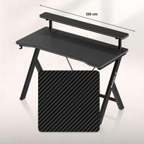 stalai ir staliukai - Kompiuterinių žaidimų stalas Huzaro Hero 1.9, 120 cm x 56 cm, 75 cm, juoda sp. - 11 nuotrauka