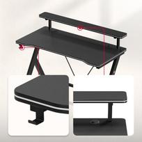 stalai ir staliukai - Kompiuterinių žaidimų stalas Huzaro Hero 1.9, 120 cm x 56 cm, 75 cm, juoda sp. - 12 nuotrauka