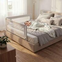 apsauginis lovos barjeras - Tulano Apsauginė užtvara lovai "Cover 46", 160 cm, balta/pilka (White/Grey) - 9 nuotrauka