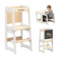 bokstelis - Tulano Mooby 35 white-natural 3in1 – Montessori bokštelis ir staliukas - 4 nuotrauka
