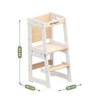 bokstelis - Tulano Mooby 35 white-natural 3in1 – Montessori bokštelis ir staliukas - 5 nuotrauka