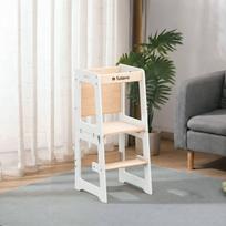 bokstelis - Tulano Mooby 35 white-natural 3in1 – Montessori bokštelis ir staliukas - 10 nuotrauka