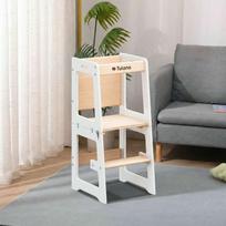 bokstelis - Tulano Mooby 35 white-natural 3in1 – Montessori bokštelis ir staliukas - 11 nuotrauka