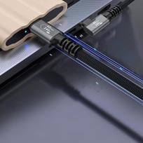 ps2 laidas - Wozinsky WPS2-UY41S USB-C Thunderbolt 4 240W kampinis kabelis 2m Juodas (Black) - 4 nuotrauka