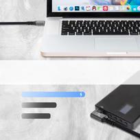 ps2 laidas - Wozinsky WPS2-UY41S USB-C Thunderbolt 4 240W kampinis kabelis 2m Juodas (Black) - 5 nuotrauka