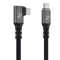 ps2 laidas - Wozinsky WPS2-UY41S USB-C Thunderbolt 4 240W kampinis kabelis 2m Juodas (Black) - 8 nuotrauka
