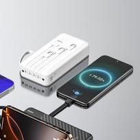 power bank 20000mah - Dudao K11 Pro 20000mAh powerbank su integruotais kabeliais, baltas - 5 nuotrauka