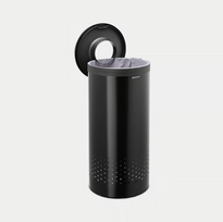 skalbiniu deze - Brabantia Skalbinių krepšys 35l Brabantia su juodu dangteliu baltos spalvos - 3 nuotrauka