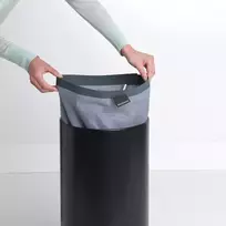 skalbiniu deze - Brabantia Skalbinių krepšys Brabantia plieninis su kamštiniu dangteliu juodos spalvos 35 l - 2 nuotrauka