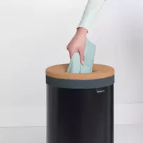 skalbiniu deze - Brabantia Skalbinių krepšys Brabantia plieninis su kamštiniu dangteliu juodos spalvos 35 l - 5 nuotrauka