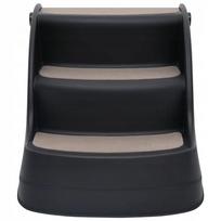 3 laipteliai - vidaXL Sulankstomi laiptai šunims, Juodas (Black), 3 laipteliai - 2 nuotrauka