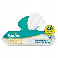 pamperiai - Pampers Aqua Soft Touch drėgnos servetėlės kūdikiams, 9 x 48 vnt. - 2 nuotrauka